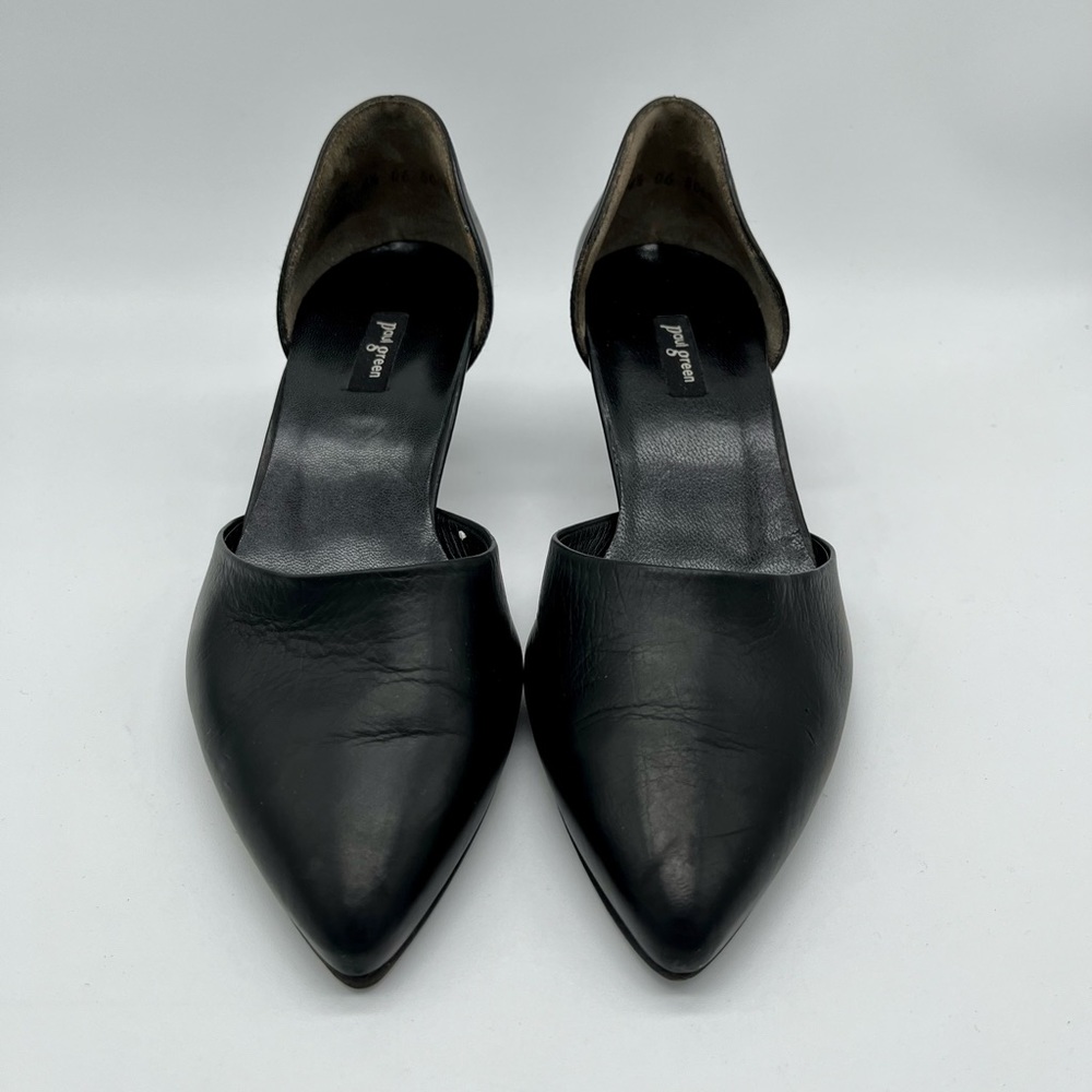Paul Green Black Pointed Toe D'Orsay Heels